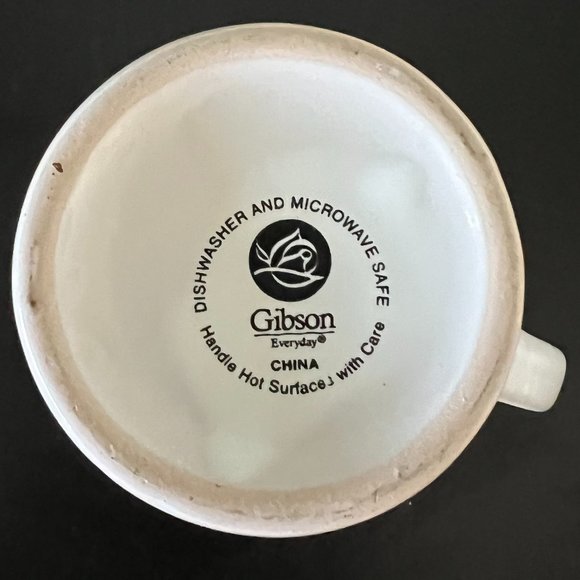 Pair of GIBSON  TEA & COFFEE Ceramic Mugs with Word Cloud Collage Patterns - Picture 9 of 13